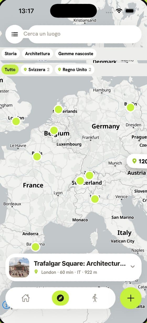 Audiowalks: guided walk with live map